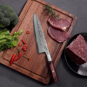 KENSEI Series - Hammered Damascus Chef Knife