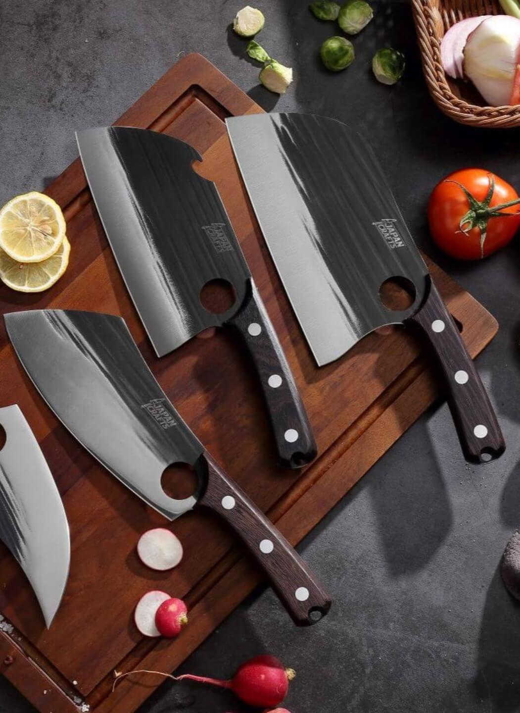 Japanese hammered knives