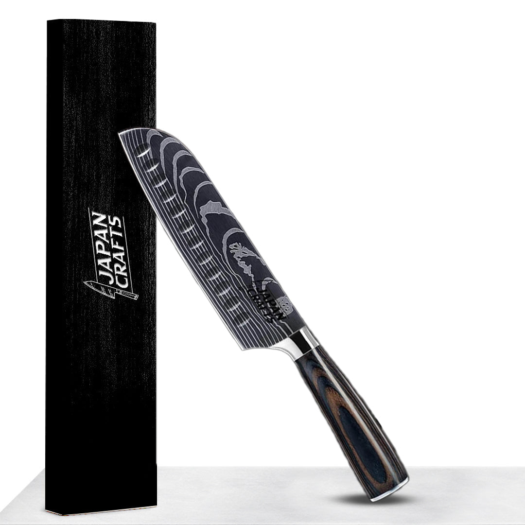 Japanese Chef Knife Set – Brown Wood