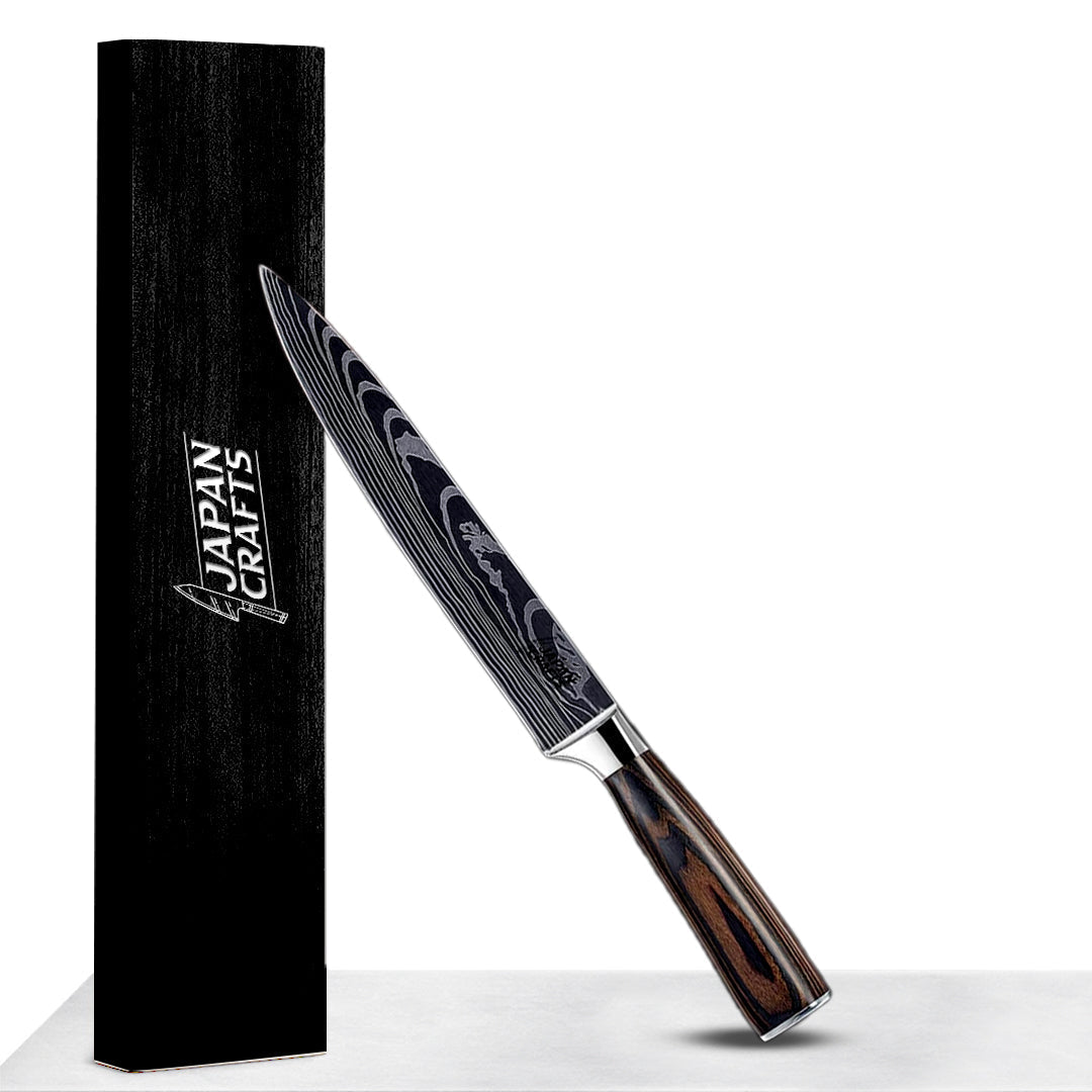 Japanese Chef Knife Set – Brown Wood