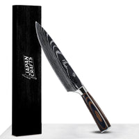 Japanese Chef Knife Set – Brown Wood