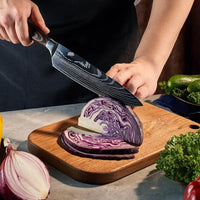 Japanese Chef Knife Set - Brown Wood + Classic Magnetic Knifeblock