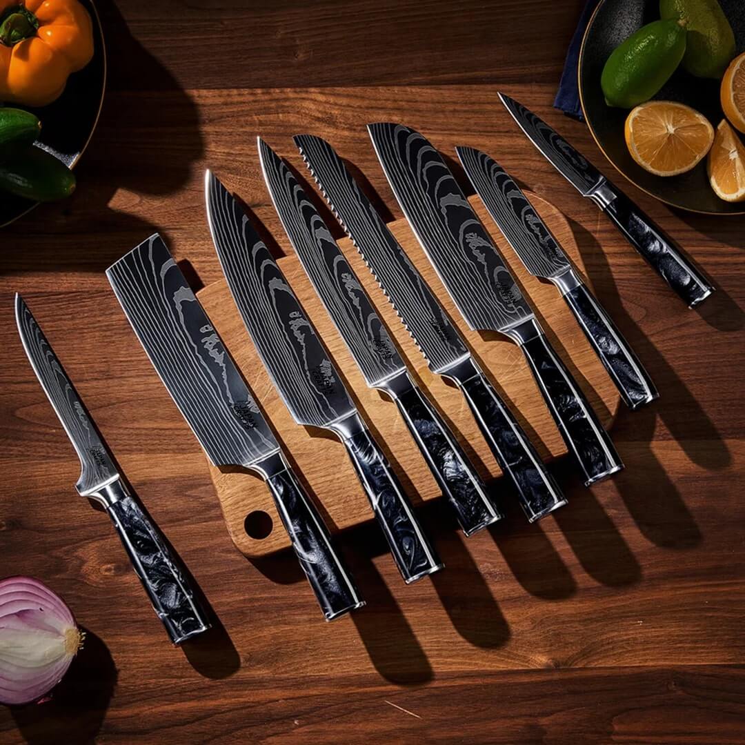 Japanese Chef Knife Set - Black Resin