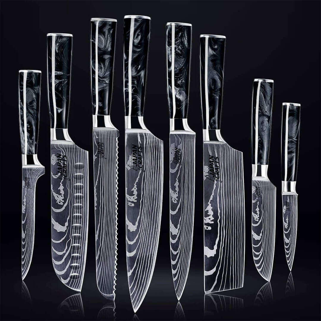 Japanese Chef Knife Set - Black Resin