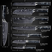 Japanese Chef Knife Set - Black Resin