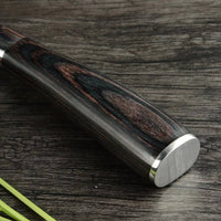 Japanese Chef Knife Set - Brown Wood + Designer Magnetic Knifeblock