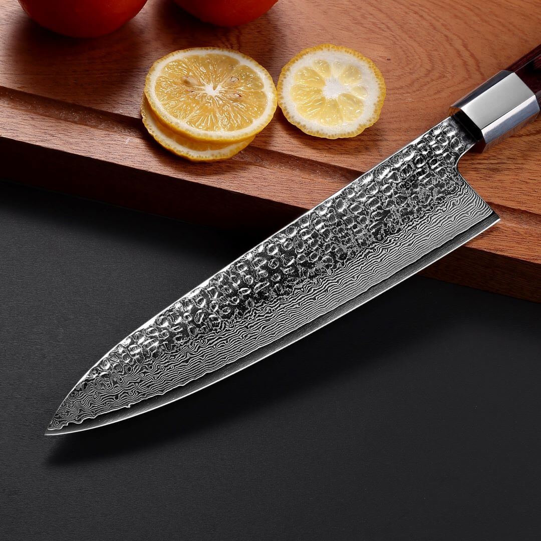 KENSEI Series - Hammered Damascus Chef Knife