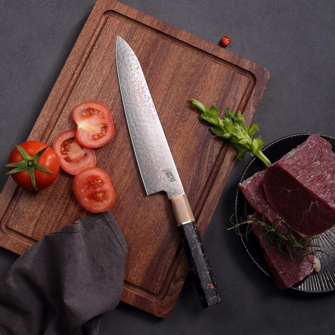 RAIJIN Series - Copper Damascus Knife Set