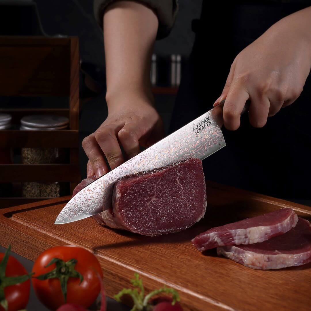 RAIJIN Series - Copper Damascus Knife Set
