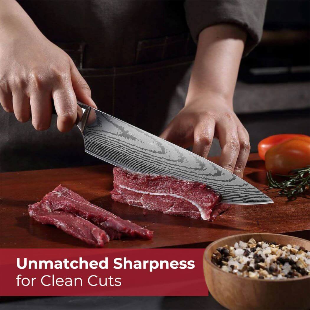 Japanese Chef Knife Set – Brown Wood